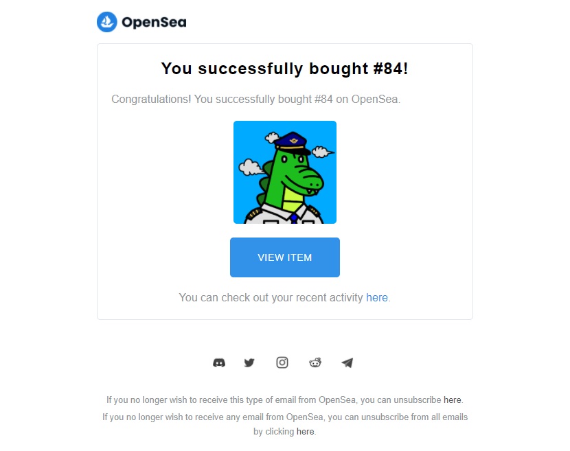 OpenSeaでNFTを購入「Buy now」