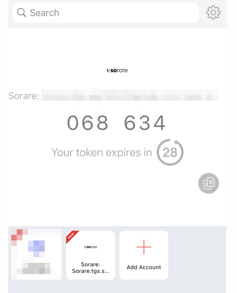Sorare 2要素認証