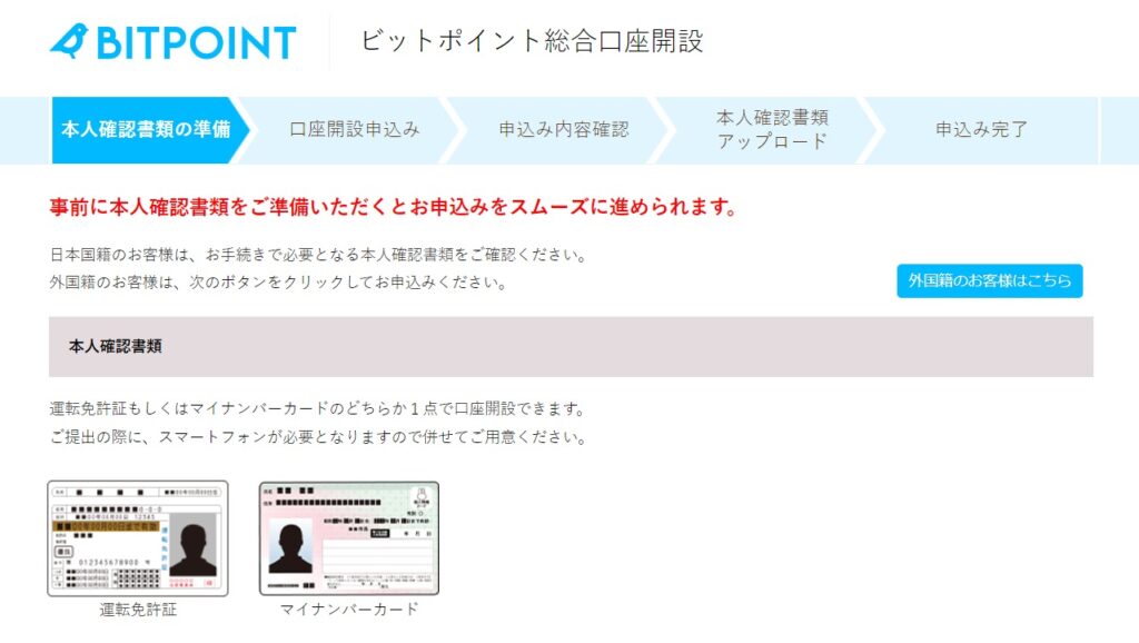 BITPOINT口座開設
