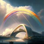 虹がかかる橋
